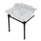 Kingston Brass 30 Carrara Marble Console Sink with Stainless Steel Legs, Marble WhiteMatte Black LMS30M8SQ0ST - alternate 1
